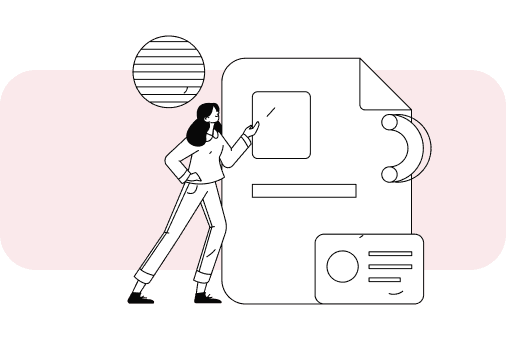 Businesswoman looking at employee biodata